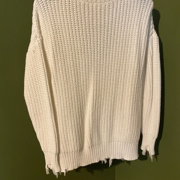 🌟F21 Oversized Ribbed Distressed-Trim Sweater🌟 - Picture 5 of 7